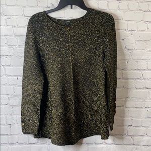 Alfani black sweater with gold metallic